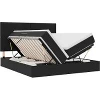 Syfax Lit de rangement LED avec matelas Noir 180 x 200 cm Velours
