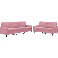 Syfax Ensemble de canapés 2 pcs avec coussins Rose Velours