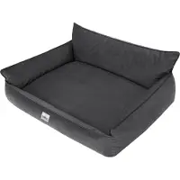 TexCorp Lit orthopédique pour chien JOKER lit chien canapé couchage corbeille matelas lit animal XL 82x63 cm anthracite velours