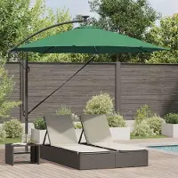 Prolenta Parasol exclusif - Dimensions : 294 x 294 x 248 cm. Matériaux : polyester et aluminium. Couleur : vert