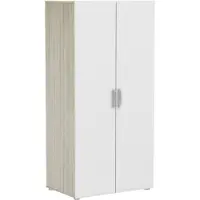 Dmora Ockhi - Armoire 2 Portes, 79x166h cm Chêne Marron, Porte-Manteaux