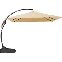 Sonstiges Grand parasol carré 300cm avec pied, volant et protection UV UPF 50+ en beige
