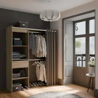 Dmora Serpentina - Armoire Grande, 167x192h cm Chêne Brun, un Tiroir