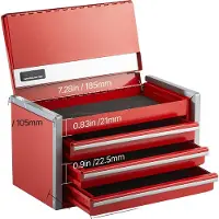 OEM Boîte à outils, rangement multicouche, conception à verrouillage magnétique, rouge