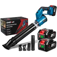 ONEVAN Souffleur de feuilles sans fil, 21V brushless, 288 km/h Souffleur électrique, 3 vitesses, avec 2x batteries & chargeur, pour le jardin, feuilles mortes