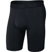 Saxx - Slip boxer léger et respirant - Smooth Flex Light Compression Long BB Black pour Homme en Nylon - Taille XL - Noir