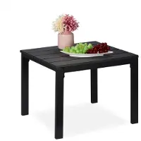 Relaxdays Table d'appoint pour balcon, résistante aux intempéries, convient également pour la terrasse et le jardin, dimensions : 39 x 52 x 48 cm, petite table d'extérieur, noire