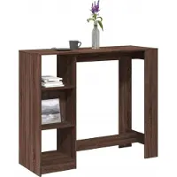 Prolenta Maison Exclusive - Table de bar avec étagère Chêne brun 124x46x103,5 cm Matériau dérivé du bois