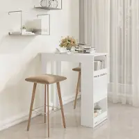 Prolenta Maison Exclusive - Table de bar avec tablette blanche 102x50x103,5 cm Matériau dérivé du bois