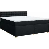 Syfax Sommier à lattes de lit avec matelas Noir 180x200 cm Tissu