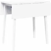 Syfax Table à manger blanc bois massif et caoutchouc