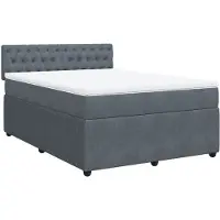 Syfax Sommier à lattes de lit et matelas Gris foncé 160x200cm Velours