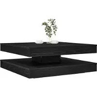 Prolenta Maison Exclusive - Table basse rotative à 360 degrés chêne noir 90x90x34,5 cm