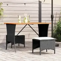 Prolenta Maison Exclusive - Table de jardin avec plateau en bois d'acacia 105x75x72 cm Poly Rattan