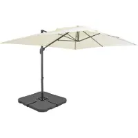 Syfax Parasol de jardin avec base portable sable