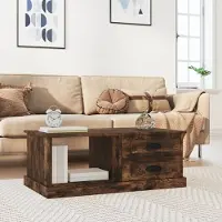 Prolenta Maison Exclusive - Table basse en chêne fumé 90x50x35 cm Matériau dérivé du bois