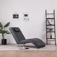 Prolenta Maison Exclusive - Chaise longue avec oreiller Gris Similicuir daim