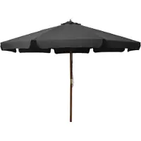 Prolenta Maison Exclusive - Parasol avec mât en bois 330 cm anthracite