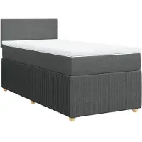Syfax Sommier à lattes de lit avec matelas Gris foncé 90x200 cm Tissu