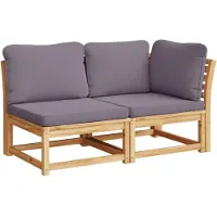 Syfax ensemble salon de jardin 2 pièces avec coussins en acacia massif