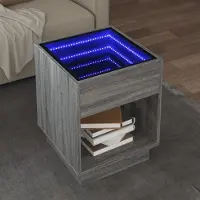 Prolenta Maison Exclusive - Table basse avec LED Infinity Gris Sonoma 40x40x50 cm