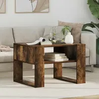Prolenta Table basse exclusive en bois fumé, dimensions 66 x 53 x 45 cm, matériau : bois composite