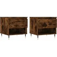 Syfax Tables basses 2 pcs chêne fumé 50x46x50 cm bois d'ingénierie