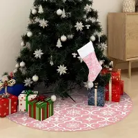 Prolenta Maison Exclusive - Jupe de sapin de Noël de luxe avec chaussette Rose 90 cm Tissu