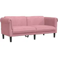 Syfax Canapé à 2 places rose velours