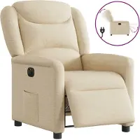 Syfax Fauteuil inclinable électrique Crème Tissu