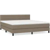 Syfax Sommier à lattes de lit avec matelas Taupe 160x200 cm Tissu