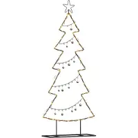 Syfax Arbre de Noël en métal avec support Noir 150 cm Acier