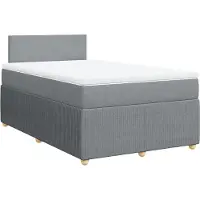 Syfax Sommier à lattes de lit et matelas gris clair 120x190 cm tissu