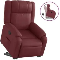 Syfax Fauteuil relax avec releveur vin rouge simili cuir