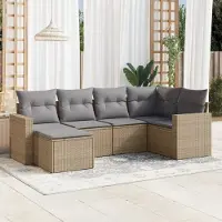 Prolenta Maison Exclusive - Salon de jardin avec coussins 6 pcs beige résine tressée