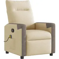Syfax Fauteuil de massage inclinable Crème Tissu