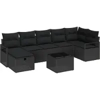Syfax Ensemble de Canapés avec coussin 5 pcs polyrotin