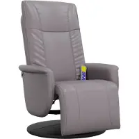 Syfax Fauteuil inclinable de massage repose-pieds gris similicuir