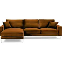 AEA Orange Ecksofa Stoff Wohnzimmer Design Couchen Polster Sofa Sofas Orange Samt