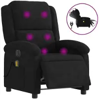 Syfax Fauteuil inclinable de massage électrique noir velours
