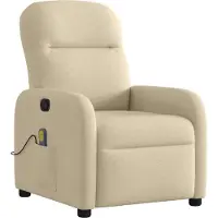 Syfax Fauteuil de massage inclinable Crème Tissu
