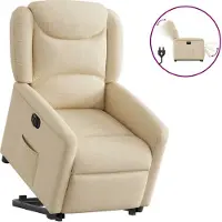 Syfax Fauteuil inclinable électrique crème tissu