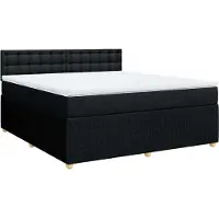 Syfax Sommier à lattes de lit avec matelas Noir 180x200 cm Tissu
