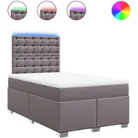 vidaXL Lit boxspring avec matelas Gris 120x190 cm Similicuir