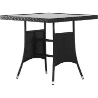 Syfax Table de jardin Noir 80x80x74 cm Résine tressée