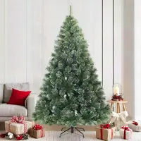 Prolenta Maison Exclusive - Sapin de Noël artificiel à charnières, recouvert de neige, vert, 210 cm