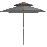 Prolenta Maison Exclusive - Parasol avec ventilation et mât en bois 270 cm anthracite