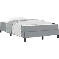 vidaXL Lit boxspring avec matelas gris clair 120 x 190 cm Tissu