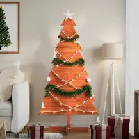 Prolenta Maison Exclusive - Sapin de Noël à décorer, brun cire, 150 cm, bois massif de pin