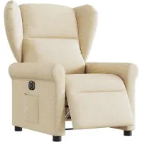 Syfax Fauteuil inclinable électrique Crème Tissu